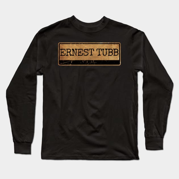 Aliska text black retro - Ernest Tubb Long Sleeve T-Shirt by Aliska